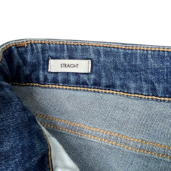 Calvin Klein Straight Button Fly Distressed Denim Jeans NWT Cyndi Blue W29 L32 - Picture 9 of 10